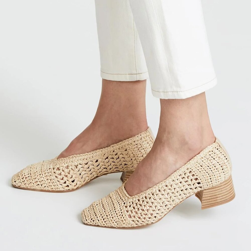 Miista noa raffia woven pumps size 40